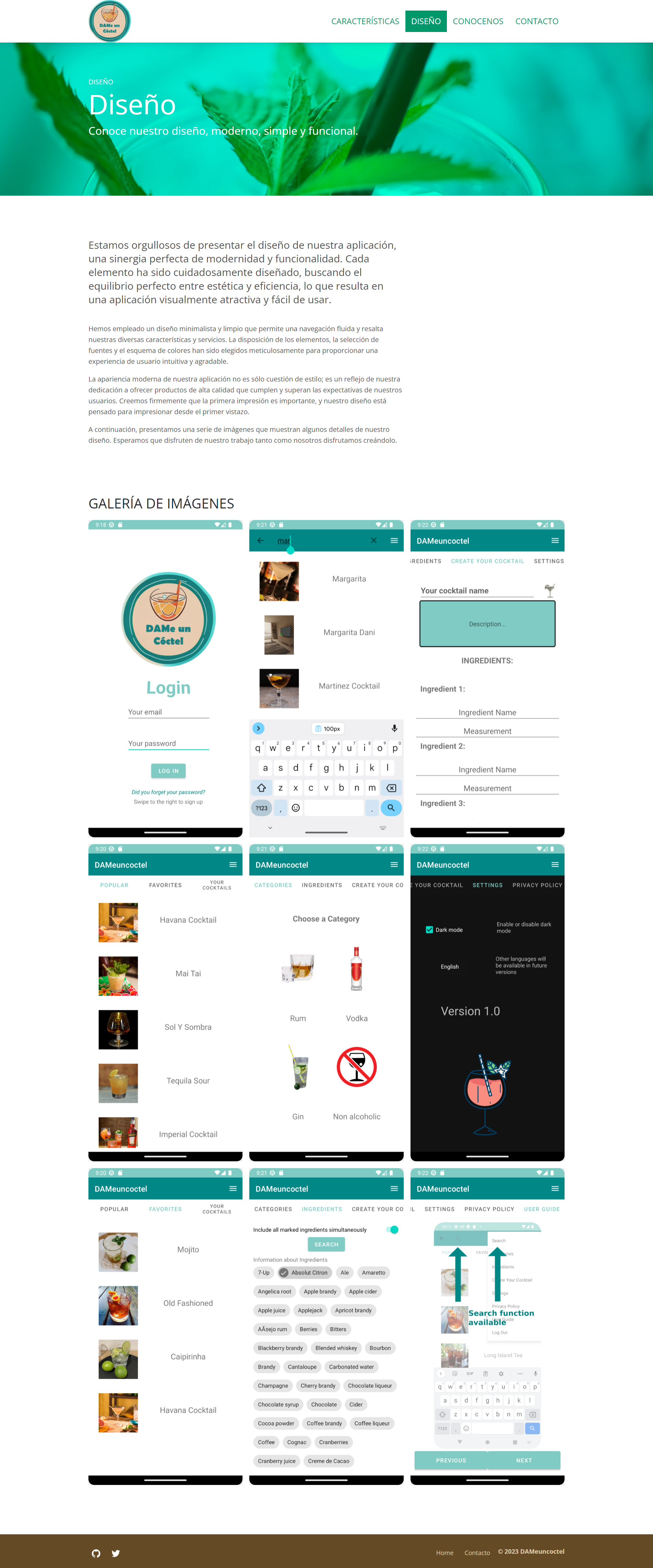 captura de la seccion diseño