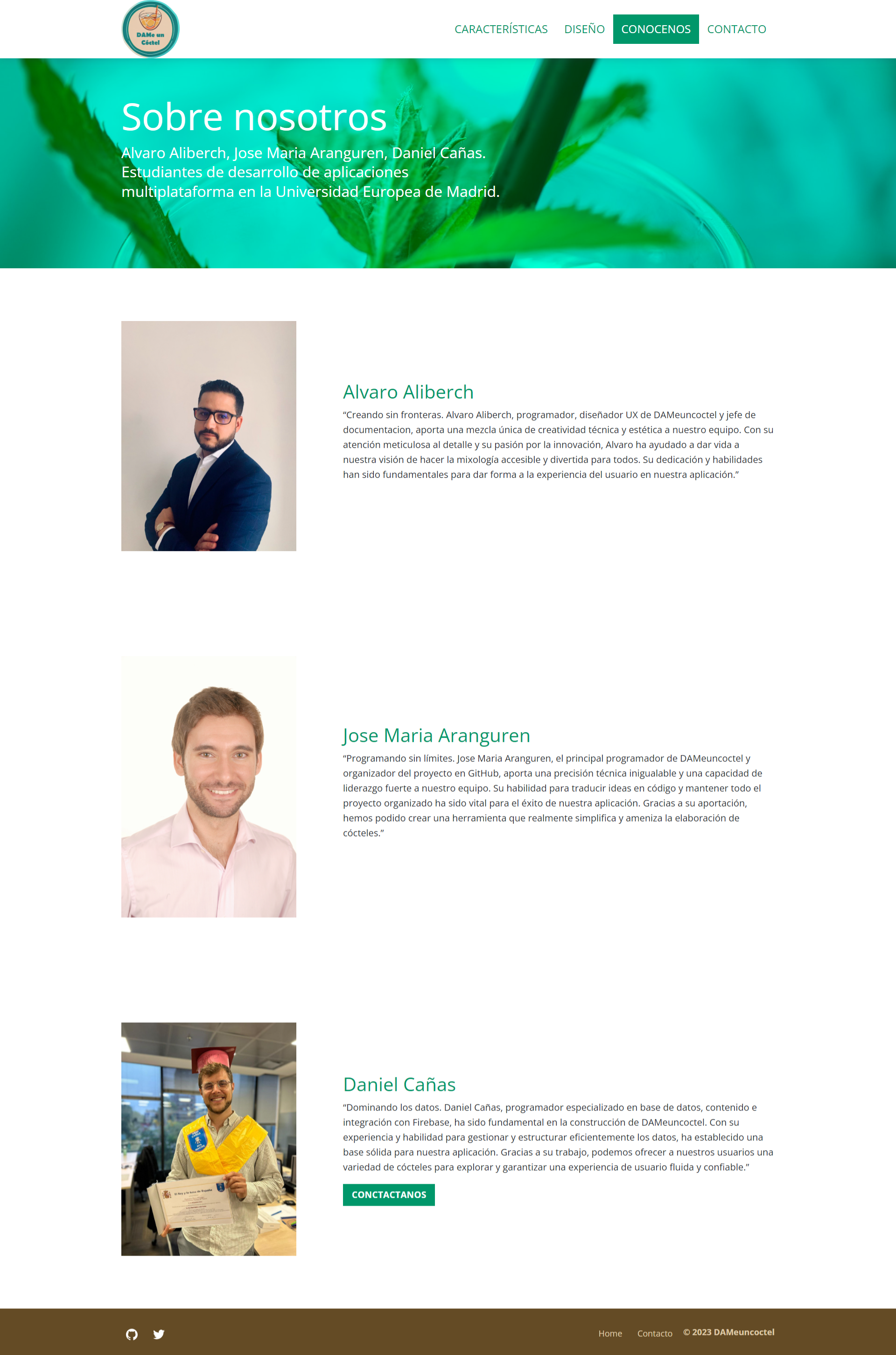 captura de la seccion conocenos