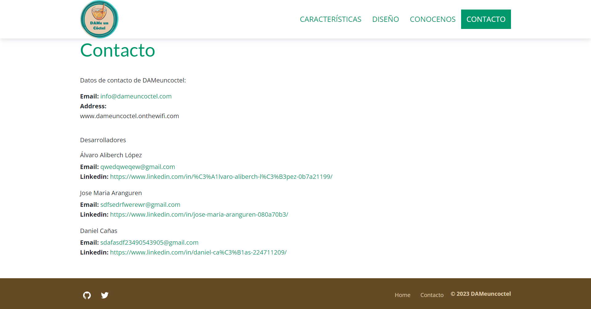 captura de la seccion contacto